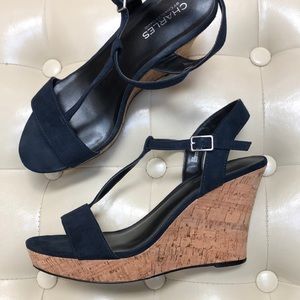 Charles David cork wedge sandal, size 9